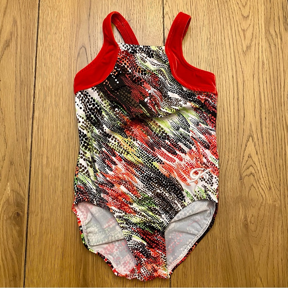 GK Gymnastics Leotard Child Medium Red Dots